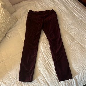 Skinny fit “velvet” pants